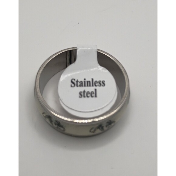 Mens White And Black Dragon Stainless Steel Fashion Ring Band U.S Size 9-10 - Picture 2 of 3